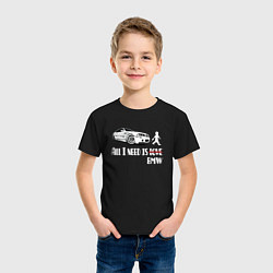 Футболка хлопковая детская BMW и любовь, цвет: черный — фото 2