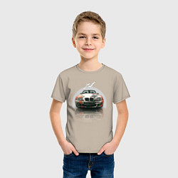 Футболка хлопковая детская Немецкий люксовый автомобиль BMW Z4, цвет: миндальный — фото 2