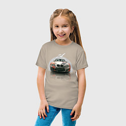 Футболка хлопковая детская Немецкий люксовый автомобиль BMW Z4, цвет: миндальный — фото 2