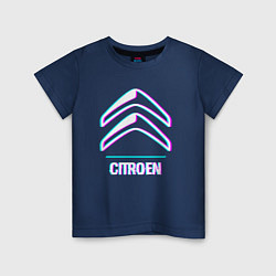 Детская футболка Значок Citroen в стиле glitch