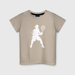 Детская футболка Белый силуэт теннисиста