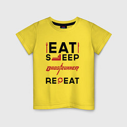 Детская футболка Надпись: eat sleep Ghostrunner repeat