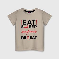 Детская футболка Надпись: eat sleep Ghostrunner repeat