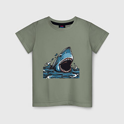 Детская футболка Голова акулы с раскрытой челюстью