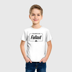 Футболка хлопковая детская Fallout gaming champion: рамка с лого и джойстиком, цвет: белый — фото 2