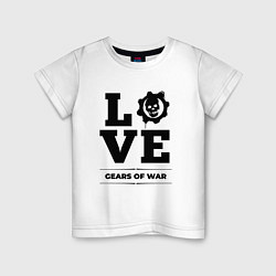 Футболка хлопковая детская Gears of War love classic, цвет: белый