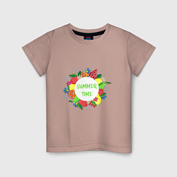 Детская футболка Летние фрукты и цветы - время лета