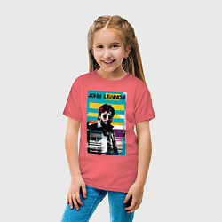 Футболка хлопковая детская John Lennon - street art - legend, цвет: коралловый — фото 2