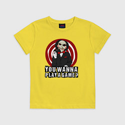 Футболка хлопковая детская You wanna play a game, цвет: желтый
