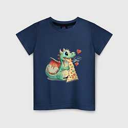 Детская футболка Дракончик ест пиццу