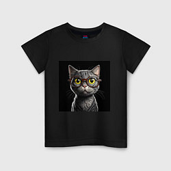 Детская футболка Желтоглазый котик в очках