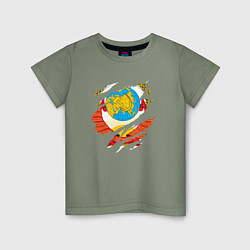 Детская футболка Герб советского союза в разрыве