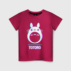Детская футболка Символ Totoro в стиле glitch