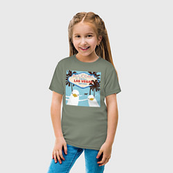 Футболка хлопковая детская Чайки на курорте, цвет: авокадо — фото 2