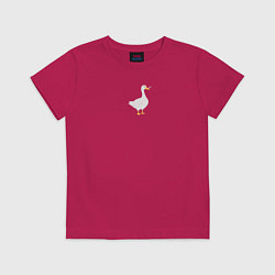 Футболка хлопковая детская Опасный гусь с ножом, цвет: маджента