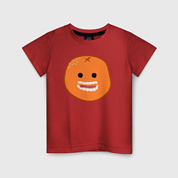 Футболка хлопковая детская Весёлый апельсин, цвет: красный