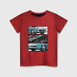 Футболка хлопковая детская Mercedes-Benz 300SL Roadster V1, цвет: красный