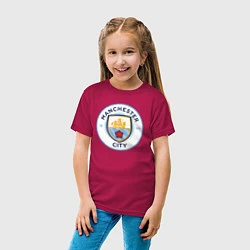 Футболка хлопковая детская Manchester City FC, цвет: маджента — фото 2