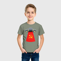 Футболка хлопковая детская Тарелка СССР, цвет: авокадо — фото 2