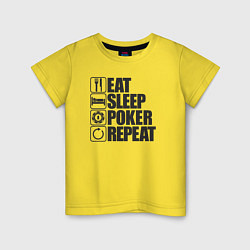 Детская футболка Eat, sleep, poker, repeat