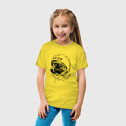 Футболка хлопковая детская Пёсик астронавт - ссср, цвет: желтый — фото 2