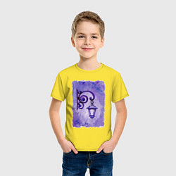 Футболка хлопковая детская Фиолетовый уличный фонарь, цвет: желтый — фото 2