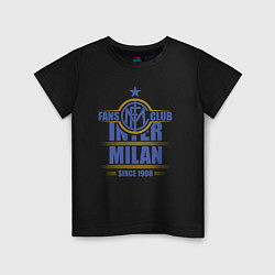 Футболка хлопковая детская Inter Milan fans club, цвет: черный