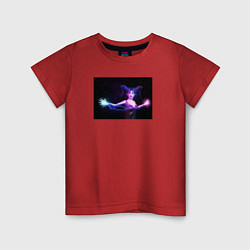 Детская футболка Женщина ведьма с голубыми и розовыми молниями