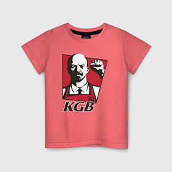 Футболка хлопковая детская KGB Lenin, цвет: коралловый