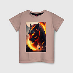 Детская футболка Огненный горящий голем