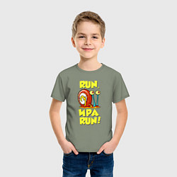 Футболка хлопковая детская Run Ира run, цвет: авокадо — фото 2