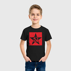 Футболка хлопковая детская Star USSR, цвет: черный — фото 2