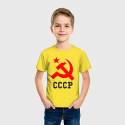 Футболка хлопковая детская СССР стиль, цвет: желтый — фото 2