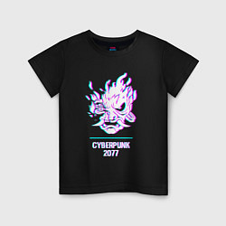 Детская футболка Cyberpunk 2077 в стиле glitch и баги графики