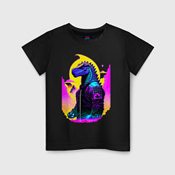 Детская футболка Cool dinosaur - cyberpunk - neural network