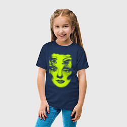 Футболка хлопковая детская Double lime face, цвет: тёмно-синий — фото 2