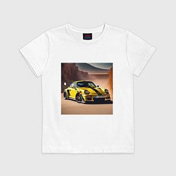 Футболка хлопковая детская Porsche 911, цвет: белый