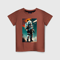 Детская футболка Панда-космонавт на похожей планете