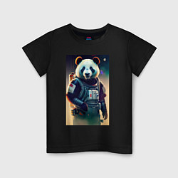 Детская футболка Крутой панда - киберпанк