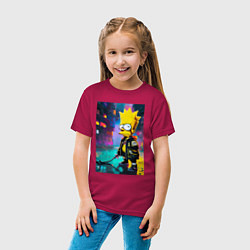 Футболка хлопковая детская Bart Simpson - urban fantasy, цвет: маджента — фото 2