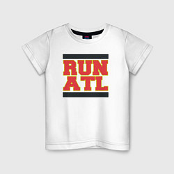 Футболка хлопковая детская Run Atlanta Hawks, цвет: белый