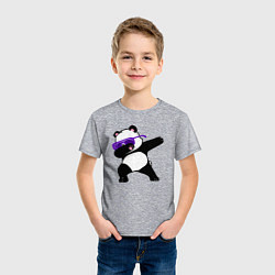 Футболка хлопковая детская Dab panda, цвет: меланж — фото 2