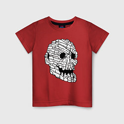 Футболка хлопковая детская Каменный скелет, цвет: красный