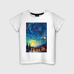 Детская футболка Ночной пейзаж в стиле Ван Гога