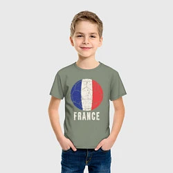 Футболка хлопковая детская Футбол Франции, цвет: авокадо — фото 2