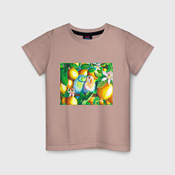 Детская футболка Попугаи в лимонах