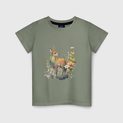 Детская футболка Акварельный милый олень