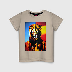 Детская футболка Модный лев - нейросеть - мода