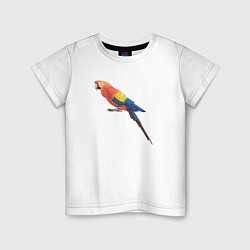 Детская футболка Одинокий сине-красный попугай