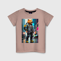 Детская футболка Cool Capy - New York - cyberpunk - neural network
